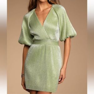 Sage sparkly LuLu’s mini dress size L